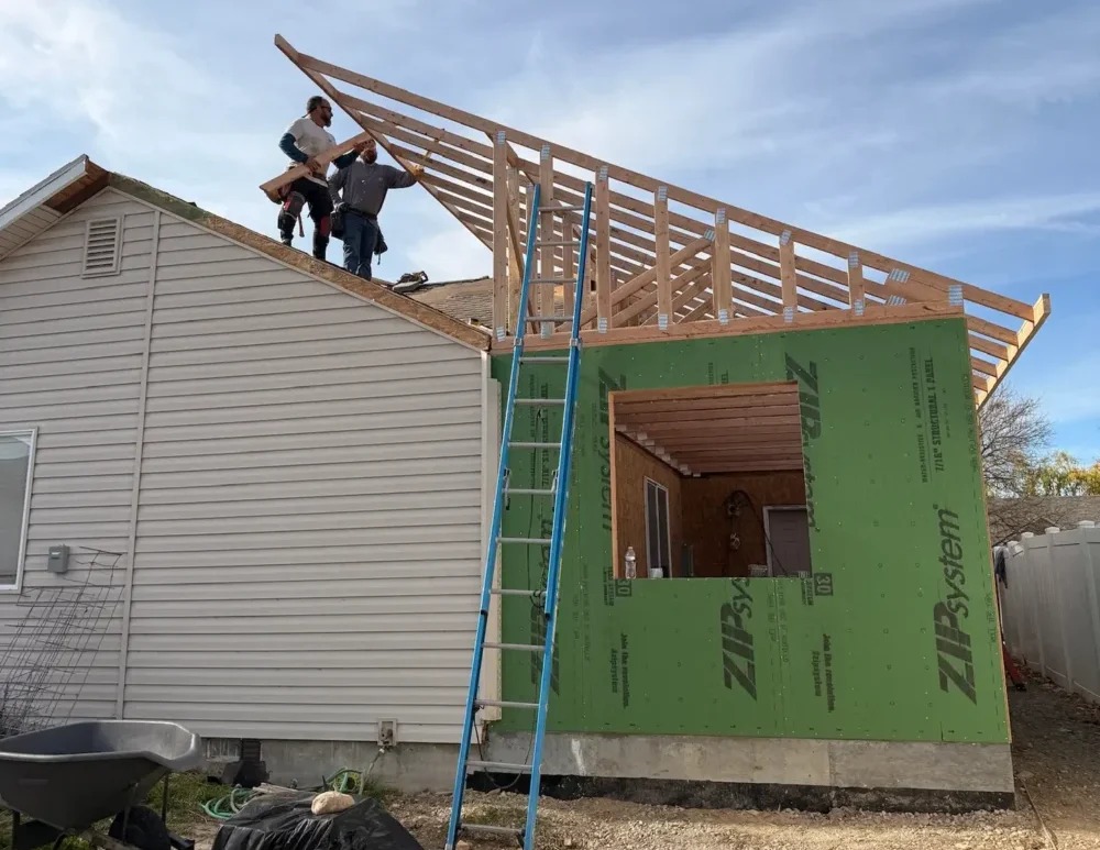 Boise ADU being framed with zip sheathing